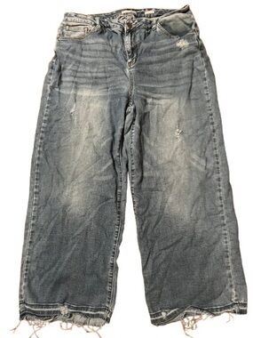 A Beautiful Soul Wide-Leg Distressed Blue Jeans Size 14
